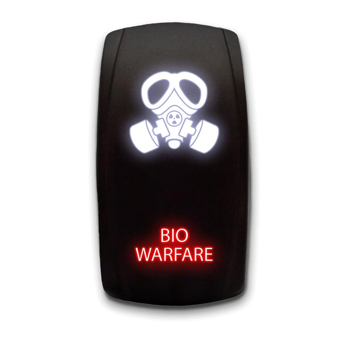 BIO WARFARE - Laser Etched 5-Pin Single Pole Single Throw Vertical Rocker Switch ON-OFF SPST Toggle Switch 20A 12V