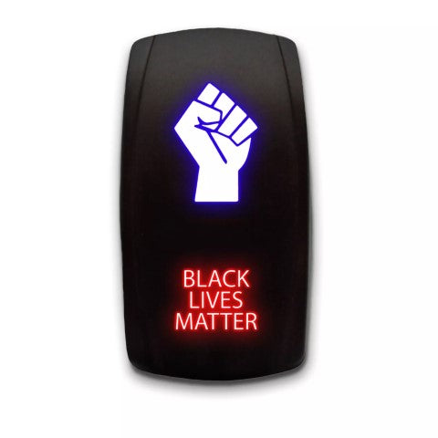 BLACK LIVES MATTER - Laser Etched 5-Pin Single Pole Single Throw Vertical Rocker Switch ON-OFF SPST Toggle Switch 20A 12V