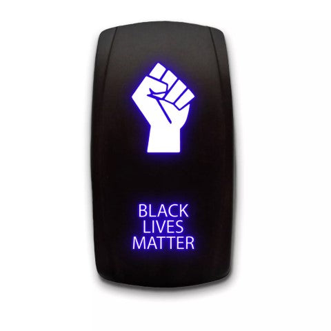 BLACK LIVES MATTER - Laser Etched 5-Pin Single Pole Single Throw Vertical Rocker Switch ON-OFF SPST Toggle Switch 20A 12V