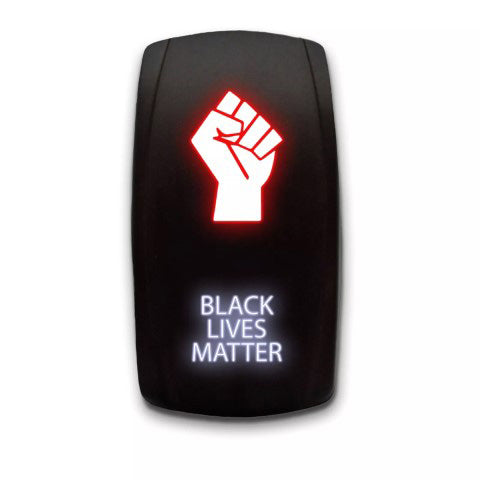 BLACK LIVES MATTER - Laser Etched 5-Pin Single Pole Single Throw Vertical Rocker Switch ON-OFF SPST Toggle Switch 20A 12V