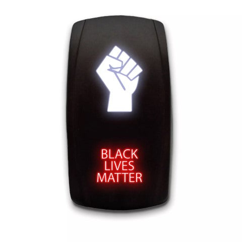 BLACK LIVES MATTER - Laser Etched 5-Pin Single Pole Single Throw Vertical Rocker Switch ON-OFF SPST Toggle Switch 20A 12V