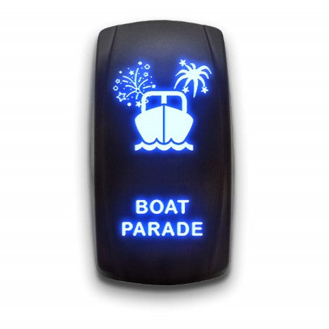 BOAT PARADE - Laser Etched 5-Pin Single Pole Single Throw Vertical Rocker Switch ON-OFF SPST Toggle Switch 20A 12V