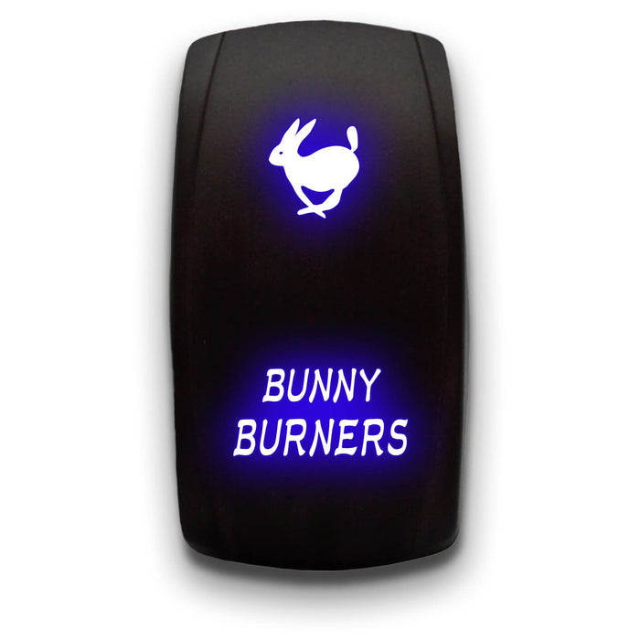 BUNNY BURNERS - Laser Etched 5-Pin Single Pole Single Throw Vertical Rocker Switch ON-OFF SPST Toggle Switch 20A 12V