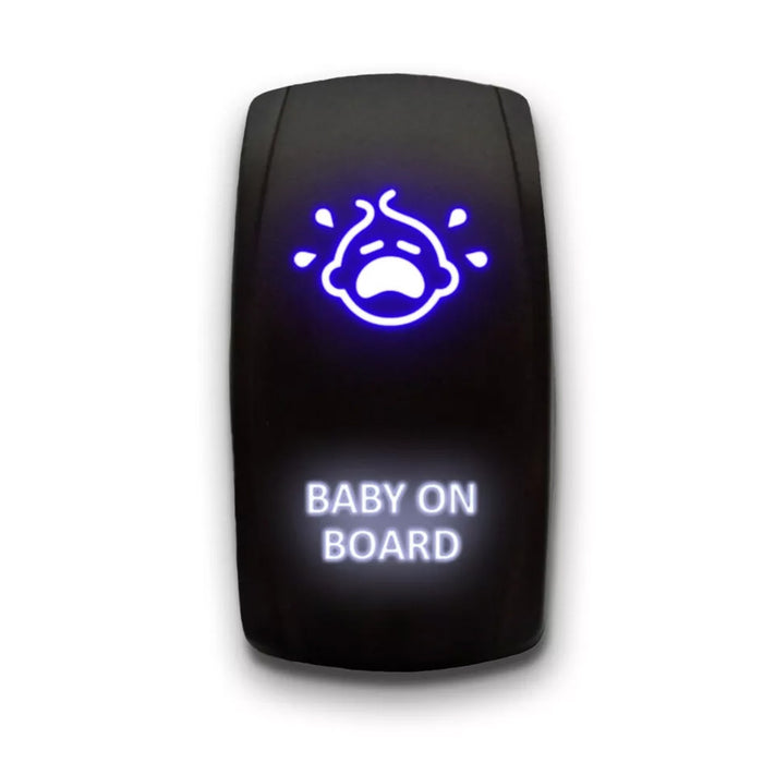 BABY ON BOARD - Laser Etched 5-Pin Single Pole Single Throw Vertical Rocker Switch ON-OFF SPST Toggle Switch 20A 12V