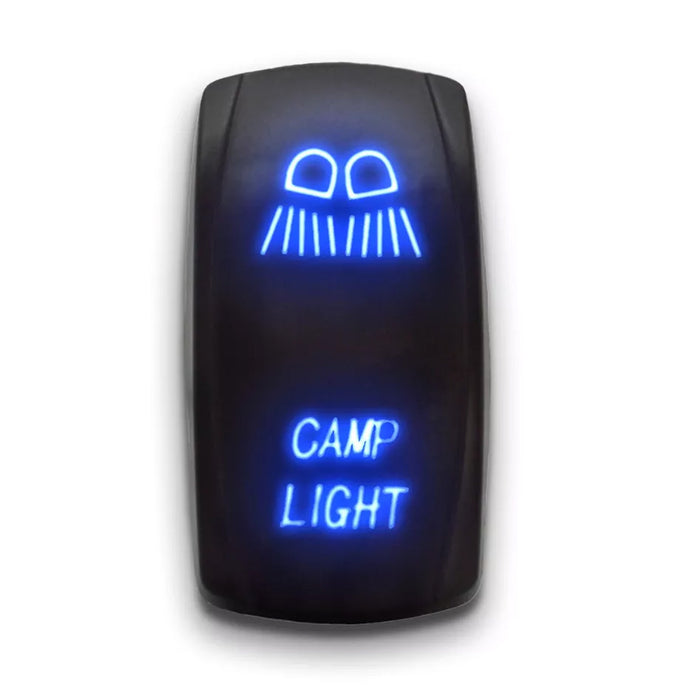 CAMP LIGHT - Laser Etched 5-Pin Single Pole Single Throw Vertical Rocker Switch ON-OFF SPST Toggle Switch 20A 12V