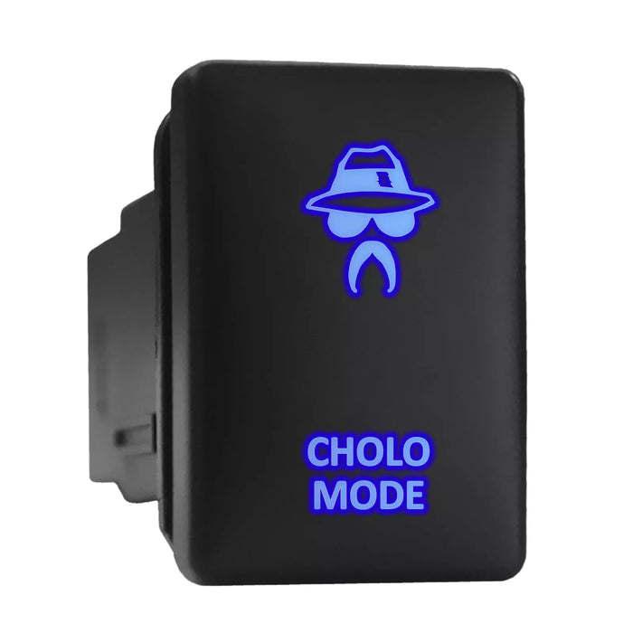CHOLO MODE - Short Push Switch with Backlit Symbol Compatible with Toyota ON-OFF with Connector Wire Kit - Size 0.87 x 1.28 x 2 inches
