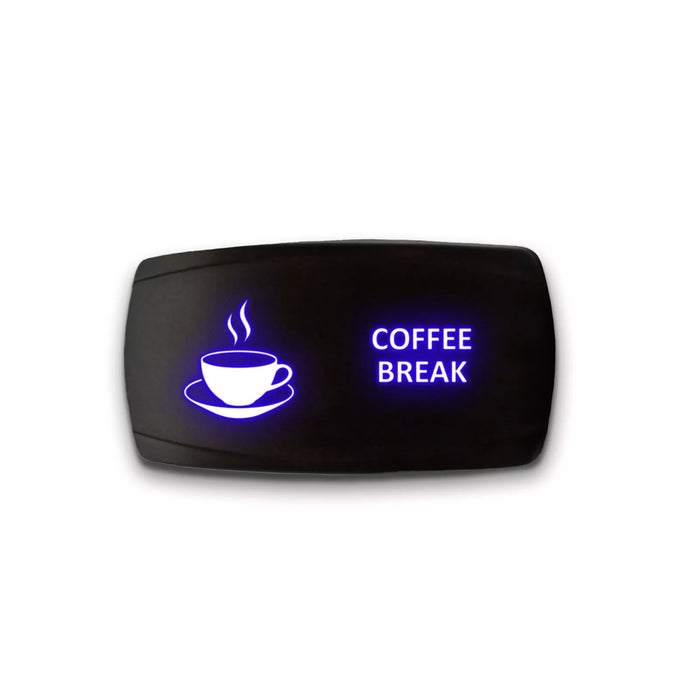 COFFEE BREAK - Laser Etched 5-Pin Single Pole Single Throw Horizontal Rocker Switch ON-OFF SPST Toggle Switch 20A 12V