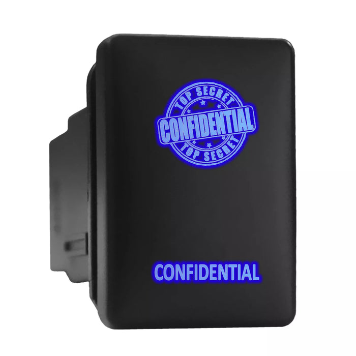 CONFIDENTIAL - Short Push Switch with Backlit Symbol Compatible with Toyota ON-OFF with Connector Wire Kit - Size 0.87 x 1.28 x 2 inches
