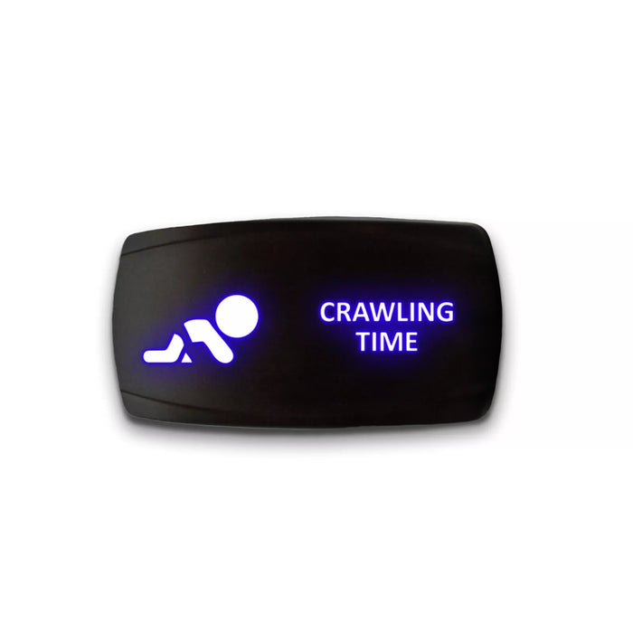 CRAWLING TIME - Laser Etched 5-Pin Single Pole Single Throw Horizontal Rocker Switch ON-OFF SPST Toggle Switch 20A 12V