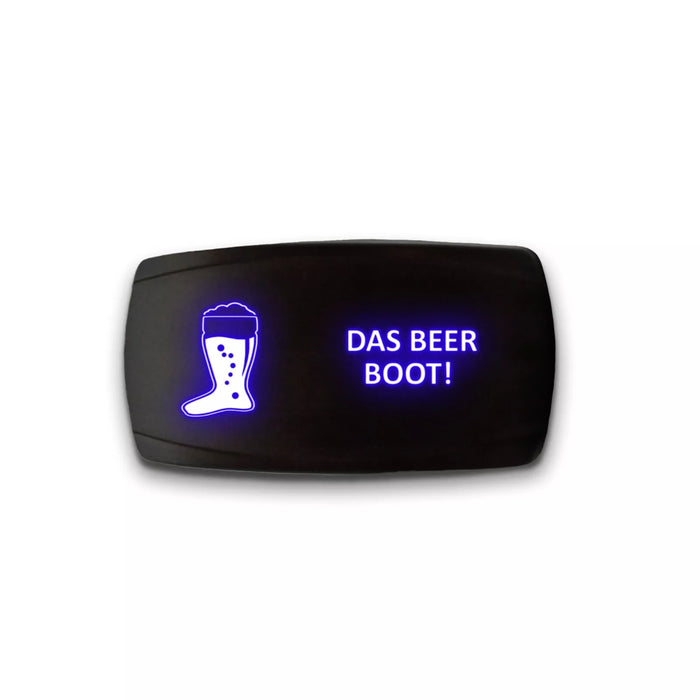 DAS BEER BOOT - Laser Etched 5-Pin Single Pole Single Throw Horizontal Rocker Switch ON-OFF SPST Toggle Switch 20A 12V