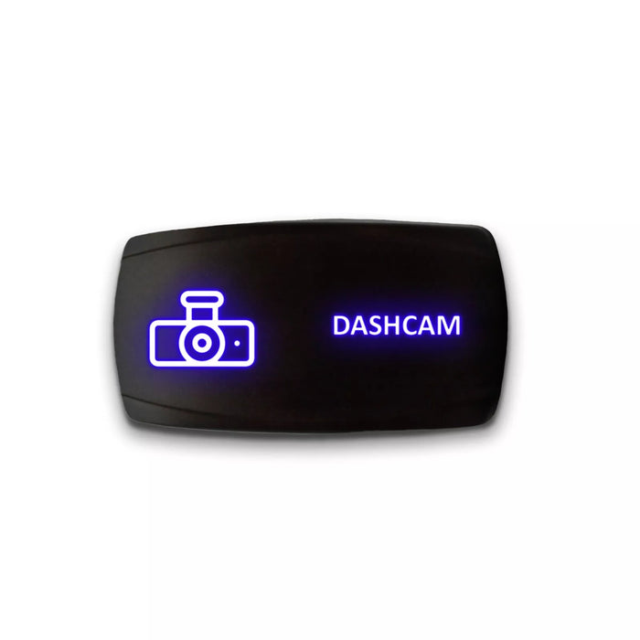 DASHCAM - Laser Etched 5-Pin Single Pole Single Throw Horizontal Rocker Switch ON-OFF SPST Toggle Switch 20A 12V