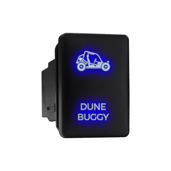 DUNE BUGGY - Short Push Switch with Backlit Symbol Compatible with Toyota ON-OFF with Connector Wire Kit - Size 0.87 x 1.28 x 2 inches