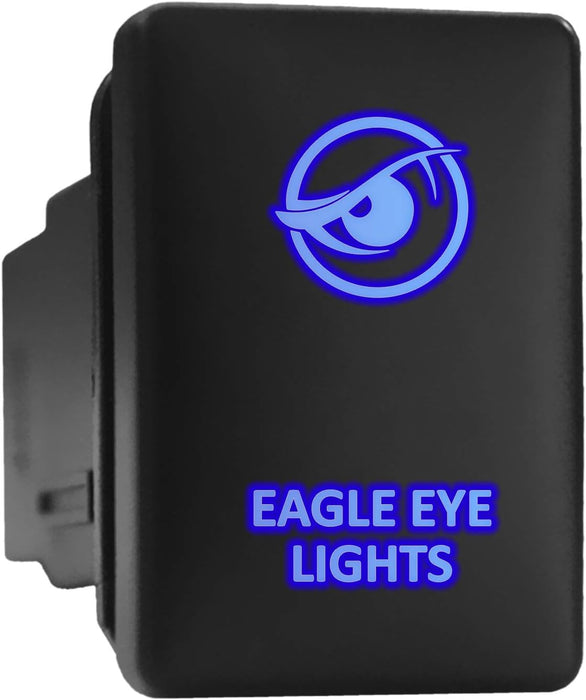 EAGLE EYE LIGHTS - Short Push Switch with Backlit Symbol Compatible with Toyota ON-OFF with Connector Wire Kit - Size 0.87 x 1.28 x 2 inches
