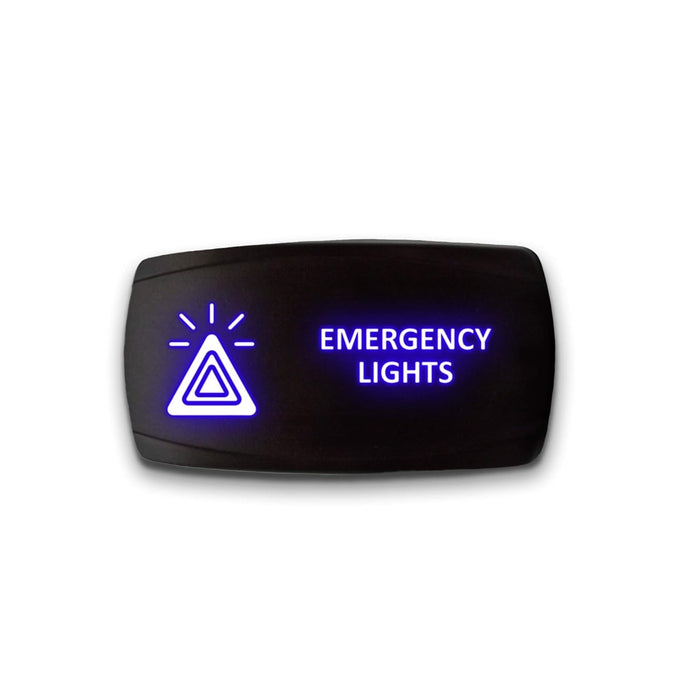 EMERGENCY LIGHTS - Laser Etched 5-Pin Single Pole Single Throw Horizontal Rocker Switch ON-OFF SPST Toggle Switch