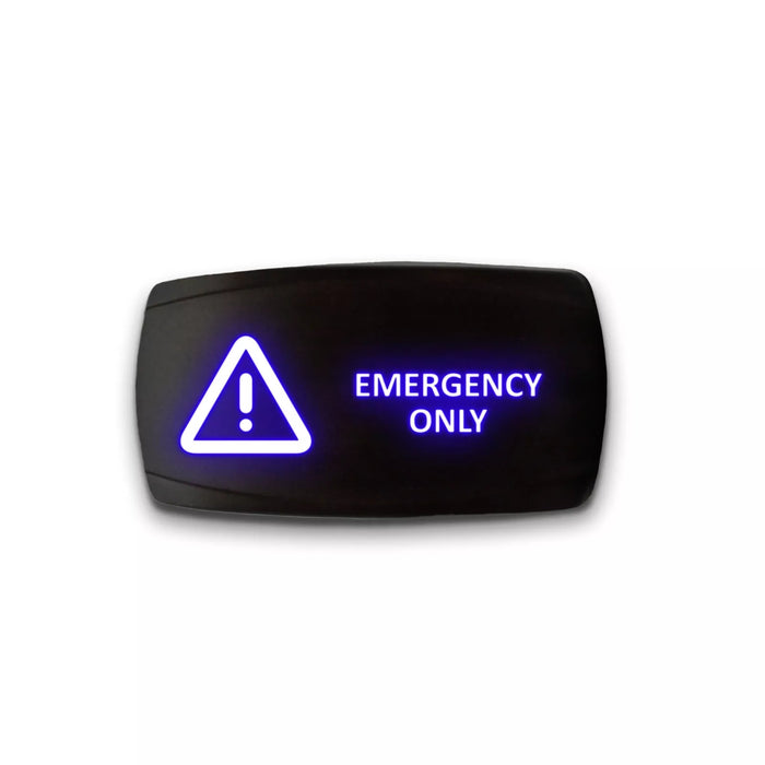EMERGENCY ONLY - Laser Etched 5-Pin Single Pole Single Throw Horizontal Rocker Switch ON-OFF SPST Toggle Switch 20A 12V