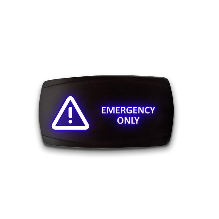 EMERGENCY ONLY - Laser Etched 5-Pin Single Pole Single Throw Horizontal Rocker Switch ON-OFF SPST Toggle Switch