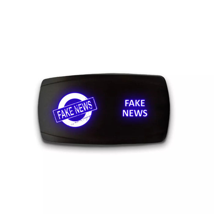 FAKE NEWS - Laser Etched 5-Pin Single Pole Single Throw Horizontal Rocker Switch ON-OFF SPST Toggle Switch 20A 12V