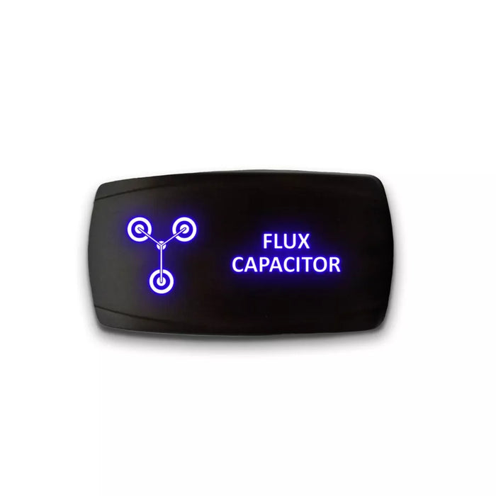 FLUX CAPACITOR - Laser Etched 5-Pin Single Pole Single Throw Horizontal Rocker Switch ON-OFF SPST Toggle Switch 20A 12V