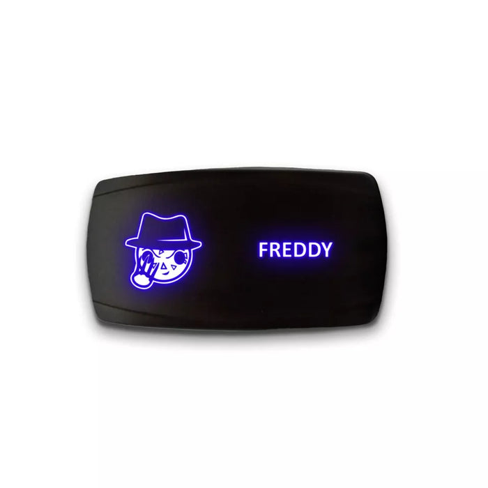 FREDDY - Laser Etched 5-Pin Single Pole Single Throw Horizontal Rocker Switch ON-OFF SPST Toggle Switch 20A 12V