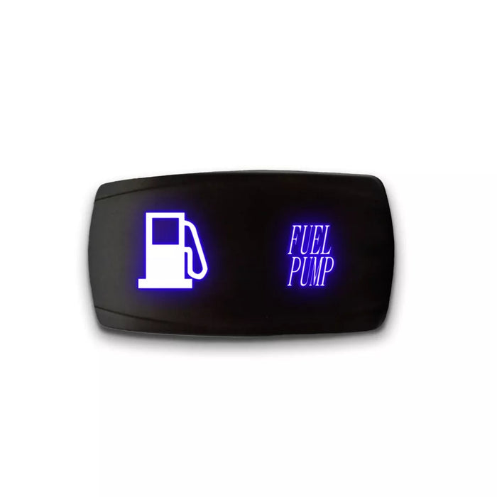 FUEL PUMP - Laser Etched 5-Pin Single Pole Single Throw Horizontal Rocker Switch ON-OFF SPST Toggle Switch 20A 12V