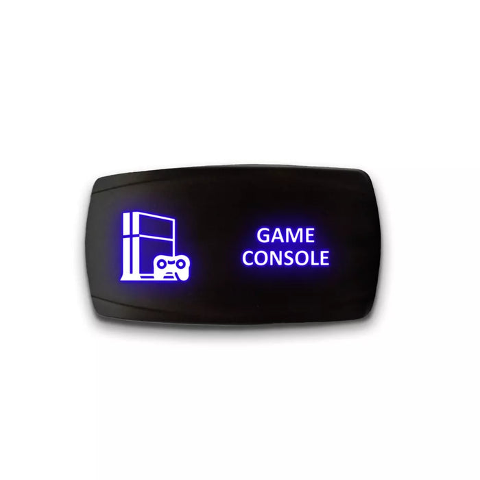 GAME CONSOLE - Laser Etched 5-Pin Single Pole Single Throw Horizontal Rocker Switch ON-OFF SPST Toggle Switch 20A 12V