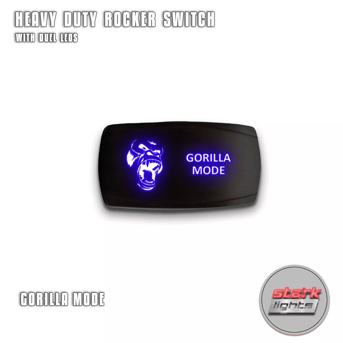 GORILLA MODE - Laser Etched 5-Pin Single Pole Single Throw Horizontal Rocker Switch ON-OFF SPST Toggle Switch 20A 12V