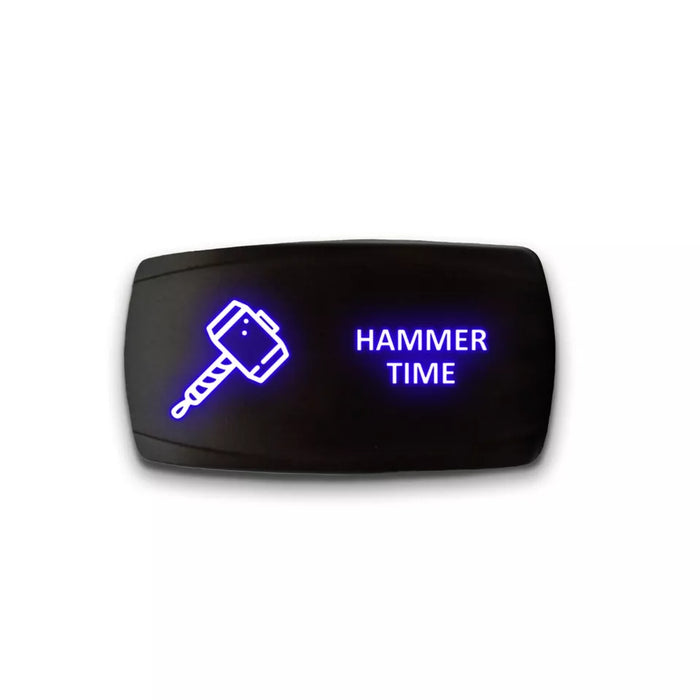 HAMMER TIME - Laser Etched 5-Pin Single Pole Single Throw Horizontal Rocker Switch ON-OFF SPST Toggle Switch 20A 12V