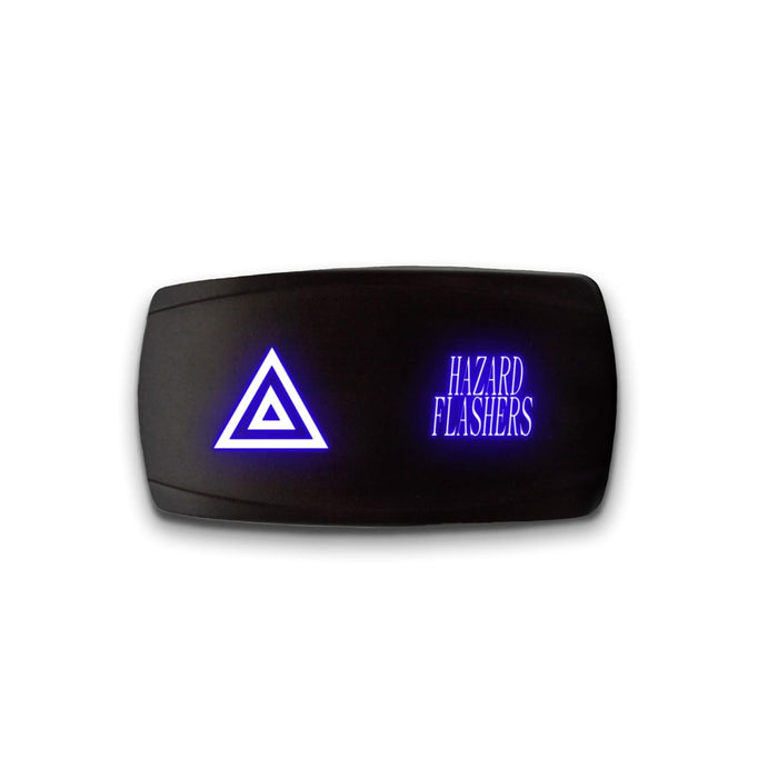 HAZARD FLASHERS - Laser Etched 5-Pin Single Pole Single Throw Horizontal Rocker Switch ON-OFF SPST Toggle Switch 20A 12V
