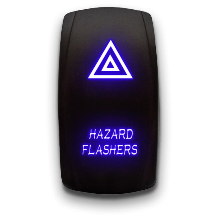 HAZARD FLASHERS - Laser Etched 5-Pin Single Pole Single Throw Vertical Rocker Switch ON-OFF SPST Toggle Switch 20A 12V