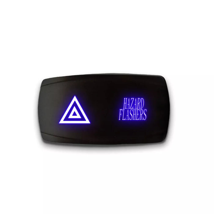 HAZARD FLASHERS - Laser Etched 5-Pin Single Pole Single Throw Horizontal Rocker Switch ON-OFF SPST Toggle Switch 20A 12V