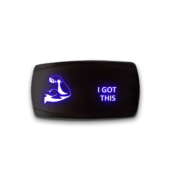 I GOT THIS - Laser Etched 5-Pin Single Pole Single Throw Horizontal Rocker Switch ON-OFF SPST Toggle Switch 20A 12V