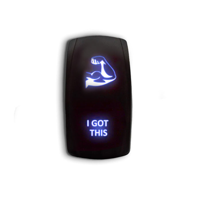 I GOT THIS - Laser Etched 5-Pin Single Pole Single Throw Vertical Rocker Switch ON-OFF SPST Toggle Switch 20A 12V
