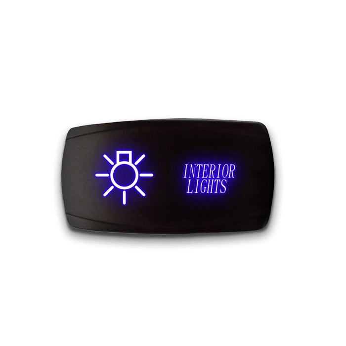 INTERIOR LIGHTS - Laser Etched 5-Pin Single Pole Single Throw Horizontal Rocker Switch ON-OFF SPST Toggle Switch 20A 12V