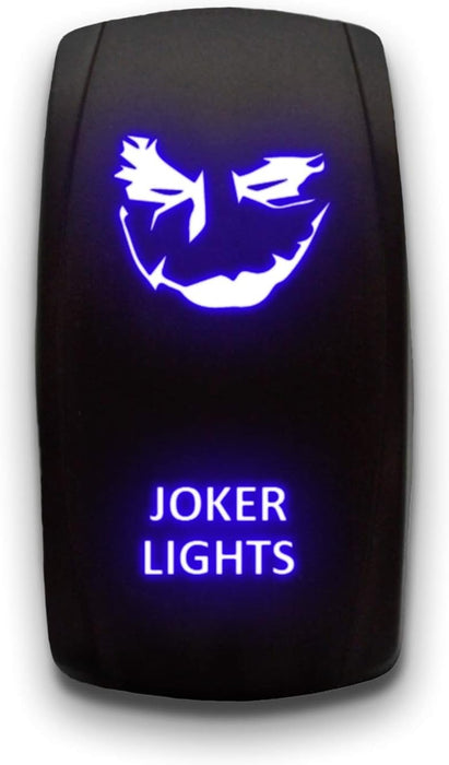 JOKER LIGHTS - Laser Etched 5-Pin Single Pole Single Throw Vertical Rocker Switch ON-OFF SPST Toggle Switch 20A 12V