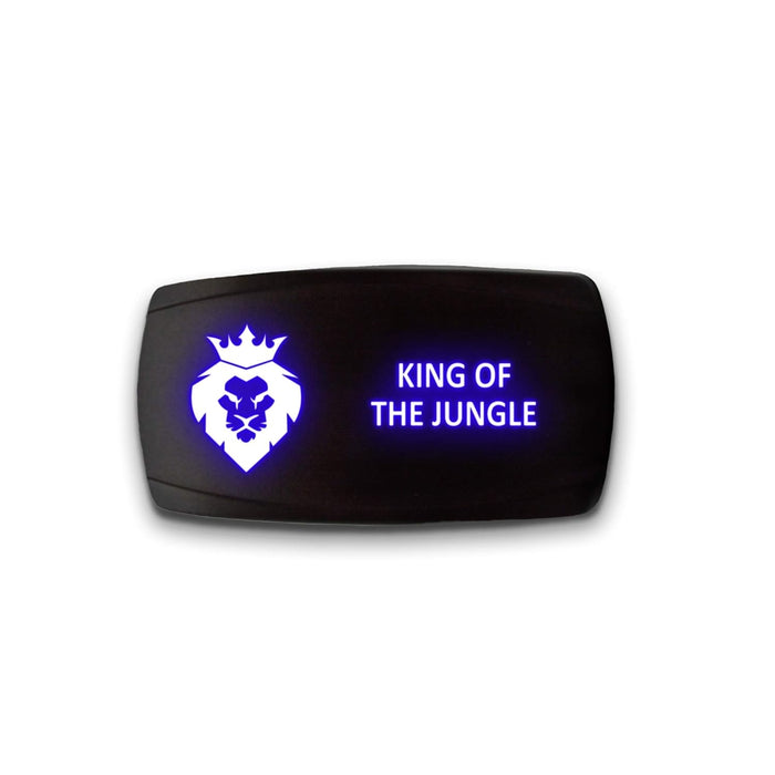 KING OF THE JUNGLE - Laser Etched 5-Pin Single Pole Single Throw Horizontal Rocker Switch ON-OFF SPST Toggle Switch 20A 12V