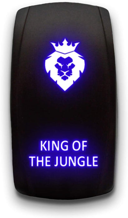 KING OF THE JUNGLE - Laser Etched 5-Pin Single Pole Single Throw Vertical Rocker Switch ON-OFF SPST Toggle Switch 20A 12V