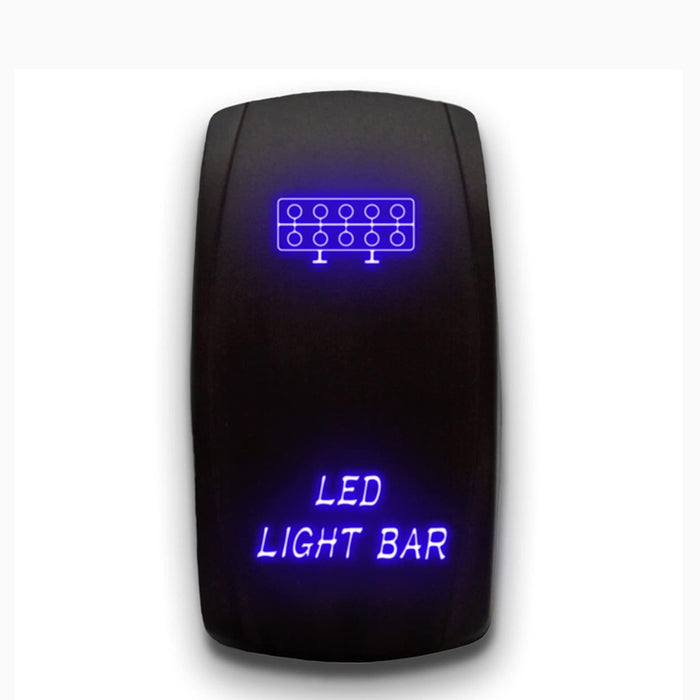 LED LIGHT BAR - Laser Etched 5-Pin Single Pole Single Throw Vertical Rocker Switch ON-OFF SPST Toggle Switch 20A 12V