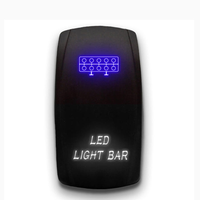 LED LIGHT BAR - Laser Etched 5-Pin Single Pole Single Throw Vertical Rocker Switch ON-OFF SPST Toggle Switch 20A 12V