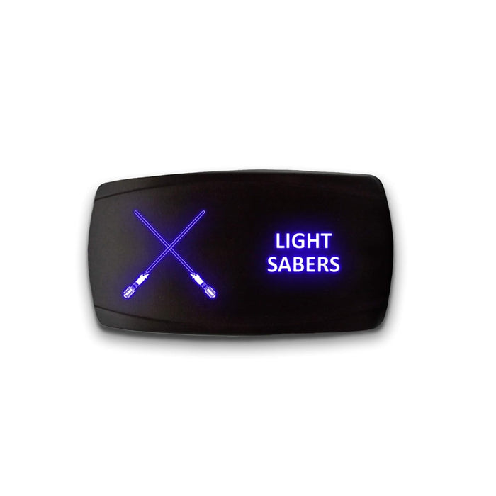 LIGHT SABERS - Laser Etched 5-Pin Single Pole Single Throw Horizontal Rocker Switch ON-OFF SPST Toggle Switch 20A 12V