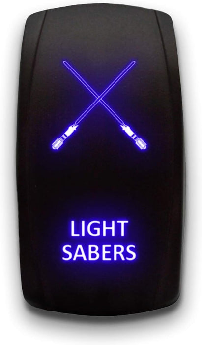 LIGHT SABERS - Laser Etched 5-Pin Single Pole Single Throw Vertical Rocker Switch ON-OFF SPST Toggle Switch 20A 12V