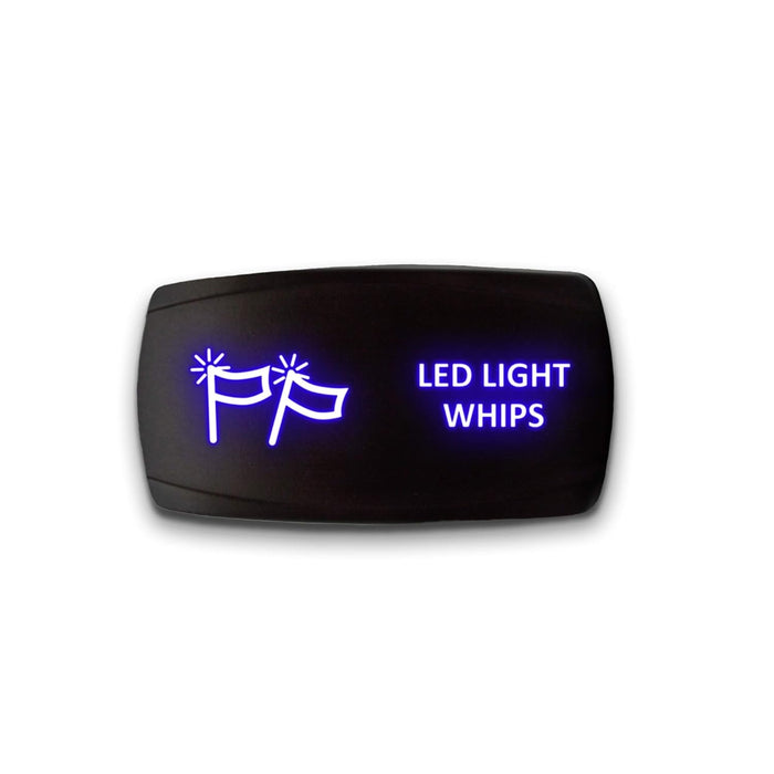 LIGHT WHIPS - Laser Etched 5-Pin Single Pole Single Throw Horizontal Rocker Switch ON-OFF SPST Toggle Switch 20A 12V