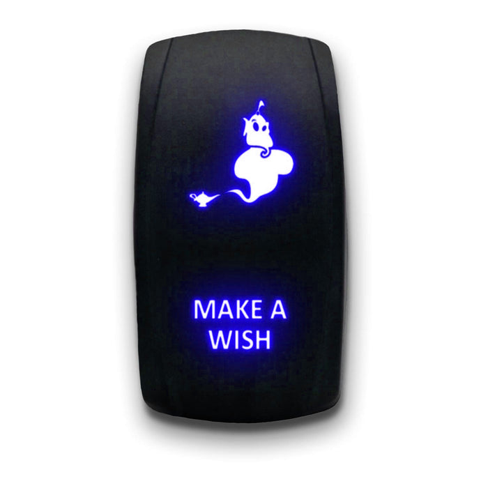 MAKE A WISH - Laser Etched 5-Pin Single Pole Single Throw Vertical Rocker Switch ON-OFF SPST Toggle Switch 20A 12V