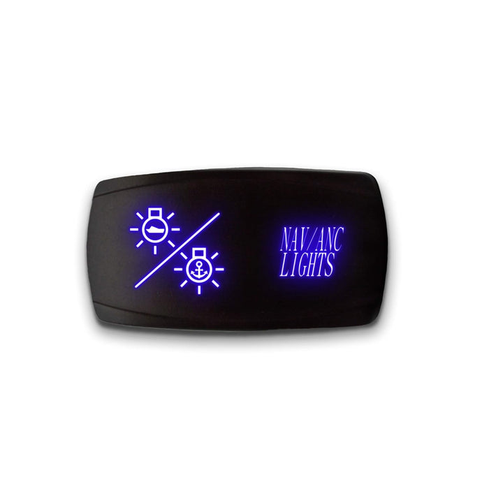 NAV ANC LIGHTS - Laser Etched 5-Pin Single Pole Single Throw Horizontal Rocker Switch ON-OFF SPST Toggle Switch 20A 12V