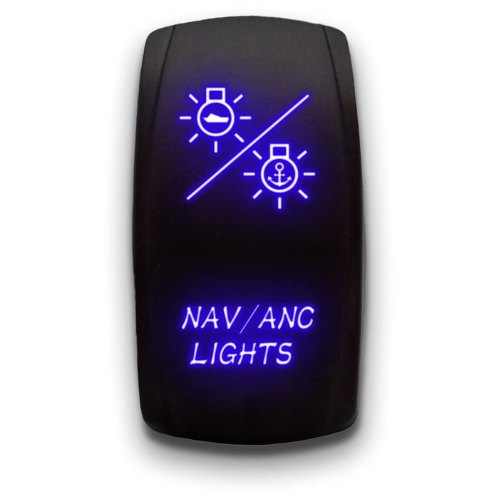 NAV ANC LIGHTS - Laser Etched 5-Pin Single Pole Single Throw Vertical Rocker Switch ON-OFF SPST Toggle Switch 20A 12V