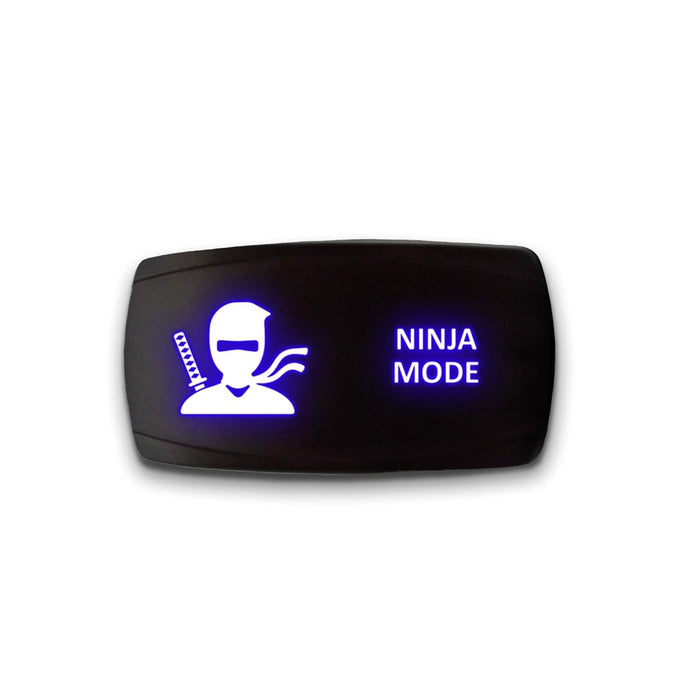 NINJA MODE - Laser Etched 5-Pin Single Pole Single Throw Horizontal Rocker Switch ON-OFF SPST Toggle Switch 20A 12V