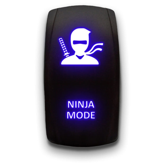 NINJA MODE - Laser Etched 5-Pin Single Pole Single Throw Vertical Rocker Switch ON-OFF SPST Toggle Switch 20A 12V