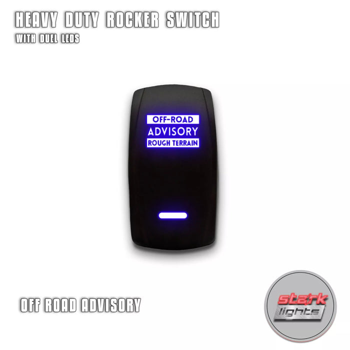 OFF ROAD ADVISORY - Laser Etched 5-Pin Single Pole Single Throw Vertical Rocker Switch ON-OFF SPST Toggle Switch 20A 12V