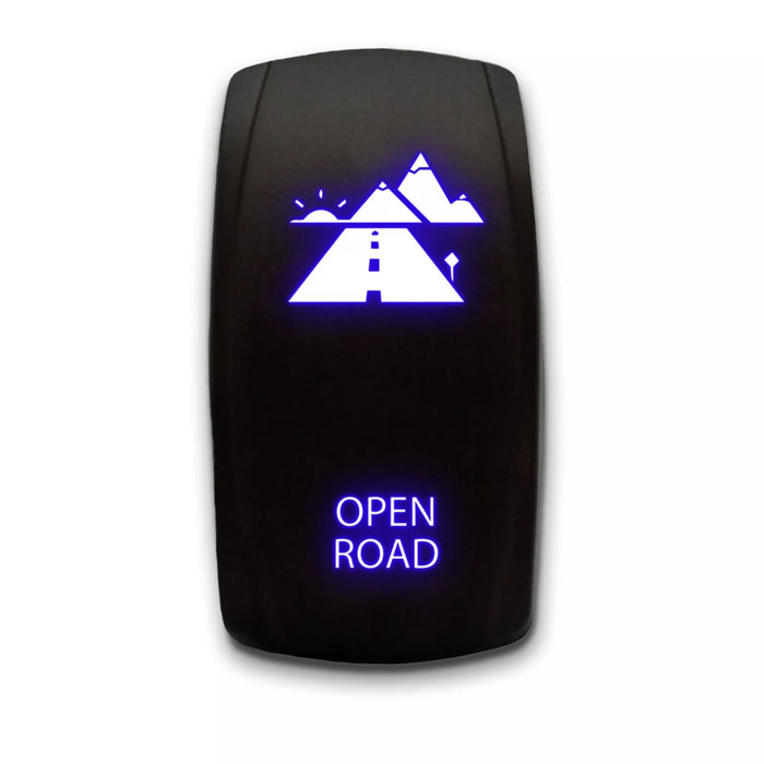 OPEN ROAD - Laser Etched 5-Pin Single Pole Single Throw Vertical Rocker Switch ON-OFF SPST Toggle Switch 20A 12V