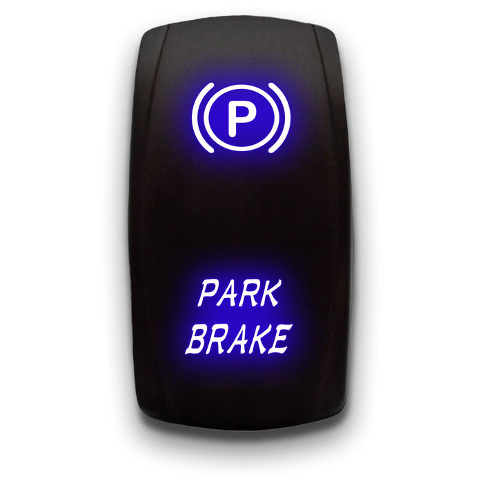 PARK BRAKE - Laser Etched 5-Pin Single Pole Single Throw Vertical Rocker Switch ON-OFF SPST Toggle Switch 20A 12V