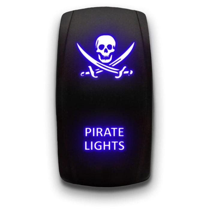 PIRATE LIGHTS - Laser Etched 5-Pin Single Pole Single Throw Vertical Rocker Switch ON-OFF SPST Toggle Switch 20A 12V